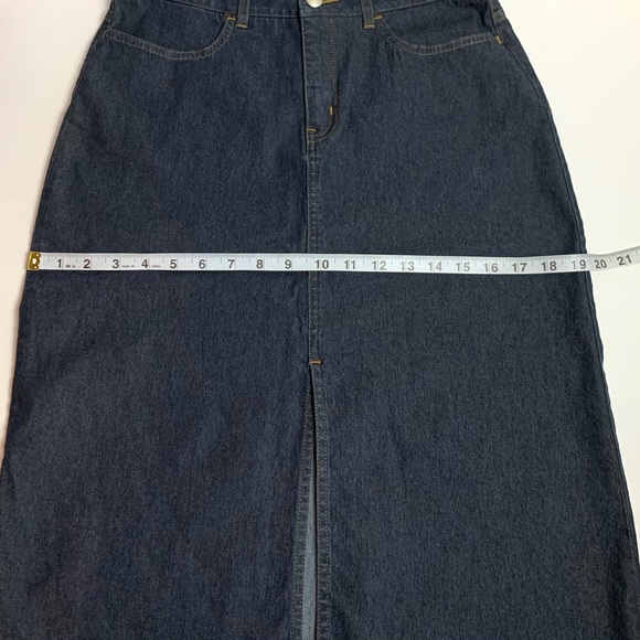 Halogen Stretchy A-Line Dark Denim Skirt - Picture 10 of 11